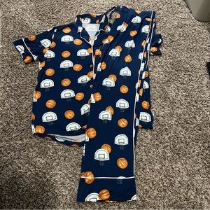 Women’s XL Posh Peanut Basketball Print Pajamas - Navy Blue